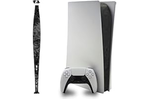 Luck&Link Stickers Skin ps5 Console Partie Centrale protège la Peau texturée Stickers Anti - Rayures, ps5 Digital & Disc Edition (Fibre de Carbone Forgée-Noir, PS5(2020))