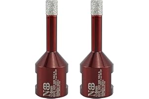 NBB Broca de diamante fresa diamantada con M14, corona diamante para taladrar en seco y húmedo en porcelana dura cerámica baldosa granito mármol azulejo para Amoladora Angular (2pcs, 8mm)
