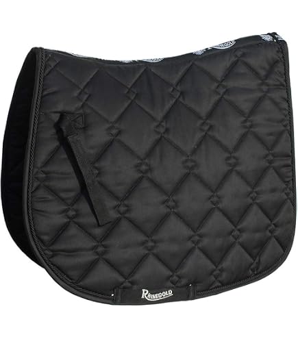 HKM Bologna-6900 Saddle Cloth — Dark Blue Dressage Numneh With Silicone Grip & Mesh Back