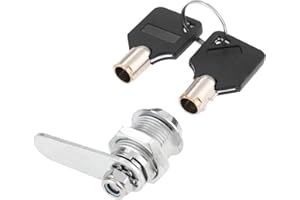 Hicello Cylinder Tubular Cam Lock Ø18mm x 20mm Barrel 90 Degree 2 Keys for Residential Mail Box Lift Cabinet Loft Latch Utilties Infrastructure Tubular Round Key