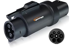 GUWIEYG Adaptateur EV de Type 2 vers Type 1 avec Clip Antivol, Max 32A, 250V AC, Adaptateur de Véhicule électrique IEC 62196 vers SAE J1772, Adapté pour Connecteur de Chargeur EV J1772