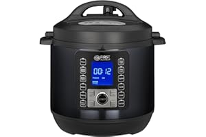 TZS First Austria - Pentola a pressione elettrica 6L con 12 programmi automatici - Multicooker 1000W come cuociriso, vaporiera, Crock Pot ecc. - Multivarka elettrico a pressione incl. libretto ricette