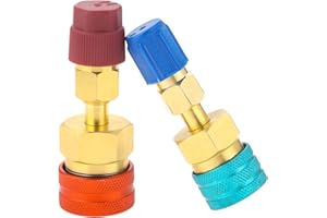 SURIEEN R1234YF Schnellkupplungs-Set, R1234YF auf R134A Umrüstsatz, Hoch/Niedrig Seite Schnellkupplung Adapter, AC-Schlauchverschraubungen Anschlüsse für R1234YF AC Kühlschrank Ameisen-Aufladung 2 Stück