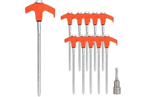 BOOSHMall 10 obrotowych śledzi namiotowych z gwintem, wytrzymałe i mocne