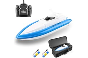 Goolsky Remote Control Boat RC Boats for Pools or Lakes, 2.4G High Speed 20km/h Remote Control Racing Boat, Electric Toy Boat Gift for Kids Adults Boys Girls with Storage Bag