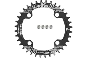 FOMTOR 104 BCD Chainring (30-52T) 7-12 Speed Compatible CNC 7075 Aluminum Narrow Wide Tooth Round Oval Chainrings for MTB/Road Bike Ebike Chainwheel Black/Red