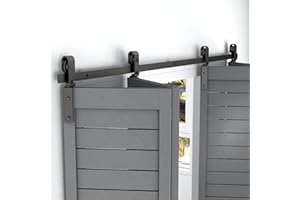 WOLFBIRD 5FT/152cm Bi-Folding Barn Door Hardware Sliding Track Kit for 4 Doors,Heavy Duty [Hardware Kit Only, No Door ]