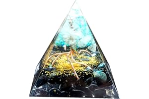 Besorgone Pyramide Orgonite arbre de vie, pour la guérison en cristal, Quartz blanc avec obsidienne Reiki, générateur d'énergie chargé, méditation, Protection