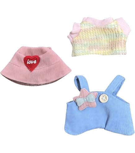 Puppenkleidung Für 17 Cm Plüschfiguren - Handgenähtes Rüschenkleid Mit Schleife Für Sammlerpuppen