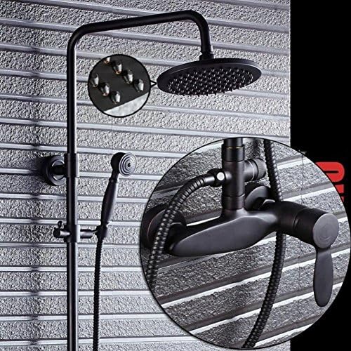 Bronze shower shower communities retro system bath rooms waterfall showerhead annihilate-Black, copper of the broadcaster above
