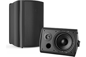 STUDIOFINIX 6,5 pollici, 400 Watt, impermeabile, altoparlante esterno, altoparlante Bluetooth, supporto da parete, impermeabile, resistente alle intemperie, per patio, garage, casa, esterno (nero)
