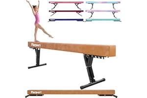 FBSPORT trave ginnastica artistica per casa Regolabile 244CM, 5 altezza regolabiletrave ginnastica trave di equilibrio ginnastica ad alto e basso livello Fascia da pavimento Altamente stabile per bambini