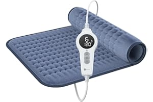 ‎BR BRINGER BR Bringer Infrarot Heizkissen mit Abschaltautomatik - Wärmekissen mit Tiefenwärme - 6 Heizstufen (25-60°C), Überhitzungsschutz, Waschbar, LED Display, Extra weiches Flanell (Blau, 70 x 40 cm)