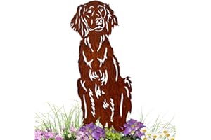 ‎TERMA Terma Stahldesign Gartenstecker Edelrost Hund Irish Setter, Handmade Germany, tolle gartendeko aus Rost-Metall, deko rostoptik, Rostfiguren Tiere, rostfiguren Garten, Rostdeko