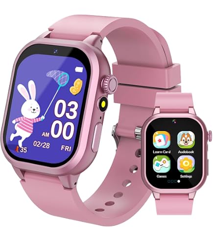 Smartwatch Per Bambini 3+ Anni Con Cardiofrequenzimetro, Contapassi, Sonno, Sveglia, Calcolatrice E Giochi - Regalo Per Ragazzi E Ragazze