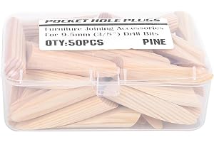 50 st träfickhålproppar furu – Träbearbetningsskruvproppsats med borrverktyg för sneda hål, perfekt för möbelreparation och träförbindningar