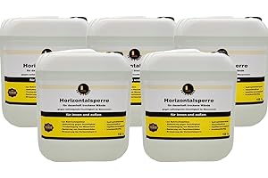 Leintrade Trockene Wand (50L) dauerhafte Horizontalsperre für innen und außen Verkieselung Kellerabdichtung Bohrlochinjektion 5x10L Inhalt