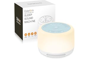 ‎COLORLAM COLORLAM White Noise Machine Baby Einschlafhilfe Spieluhr Baby 20 Klängen,Drahtlose Verbindung Weißes Rauschen Lampe Nachtlicht Baby Stilllicht Portable Meditation Yoga