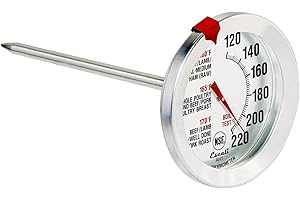 Escali AH1 Oven Safe Meat Thermometer, Silver, 1 Count, Stainless Steel