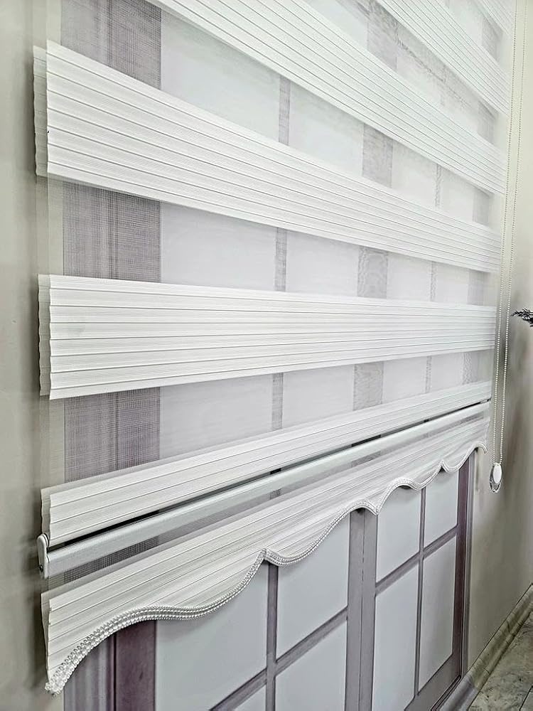 BBB Pliseli Stor Zebra Perde 3 Renk Seçeneği 110x200 Beyaz