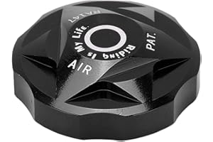 VGEBY Bike Suspension Fork Cap, Front Fork Air Chamber Cover Aluminium Alloy Bike Air Gas Value Cover Bicycle Suspension Fork Air Gas Valve (black) Ride