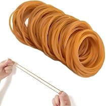100 Élastiques Caoutchouc Naturel - Jaune - Diamètre 3,8 Cm (17 Cm Étiré) - Pour Rangement, Bureau