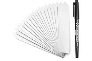 ‎KINGLAKE KINGLAKE 100 Stück 20X3CM Pflanzenschilder Pflanzenstecker zum beschriften, Pflanzschilder mit Marker für Draussen Wetterfest, Weiß Pflanzen Beet Schilder Beschriftung, Kräuterschilder
