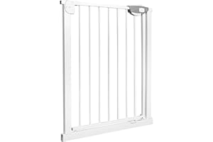 YUENFONG Türschutzgitter Treppenschutzgitter ohne Bohren, 75-85 cm breit Treppengitter Baby Auto-Close Türgitter für Kinder, 180° Zweiwegeöffnung, Weiß