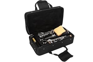 DILWE Klarnet BB, 17 klawiszy, malejące dźwięki, klarnet z bakelitu, ściereczka do czyszczenia, torba na instrumenty dęte drewniane