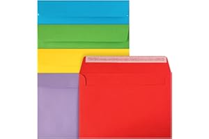 ‎NETUNO Netuno 20 farbige Umschläge Intensiv DIN C5 16,2 x 22,9 cm Set elegante Briefumschläge C5 Mix Briefkuverts für A5 Karten Briefhüllen bunt für Einladungen Geburtstag Hochzeit Grußkarten Postkarten