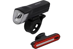 ‎FISCHER FISCHER Fahrrad-Beleuchtungsset, Front- und Rückleuchte, mit Akku, USB-Ladefunktion und Leuchtfunktionen, Spritzwasserschutz nach IP44, StVZO-zugelassen