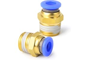 TAILONZ PNEUMATIC Male Straight 8mm Tube OD x 1/4 BSP Push to Connect Fittings PC8-02 (Pack of 10)