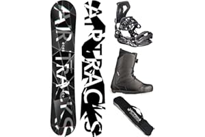 AIRTRACKS Snowboard Set/Pack/Planche Refractions Game Extra Wide + Fixations Master + Chaussures + SB Sac / 155 159 165 168 171 cm cm
