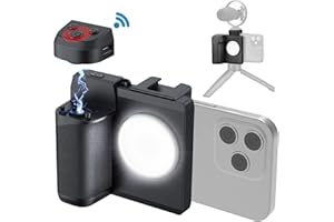 CAMOLO Smartphone Handgriff, Magnetischer Capgrip Kameragriff für Smartphone,iPhone Halterung Griff, Grip Magnetische Ring-Stativhalterung 1/4 mit Abnehmbarer Drahtlose Fernbedienung