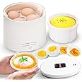 Angju Rapid Egg Cooker - 4 Egg Capacity Cooker for Steamed, Hard Boiled, Soft Boiled Eggs and Onsen - Electric Egg Boiler for Home Kitchen, Dorm Use - Smart Egg Maker with Auto Shut OFF and Alarm