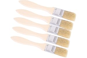 ALOMEJOR Lot de 5 Pinceau de Cuisine Pinceaux en Bois Pinceaux à Badigeonner Résistant à Haute Température Pinceau Pâtissier Pour Barbecue Badigeonner Huile