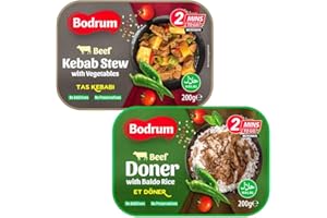 QUBROS Bodrum Rice and Curry Microwave Meal 200g | | No Additives & Preservatives | Delicious Taste | 2 Mins Ready Turkish Meals | Baldo Rice (Beef Rice Combo)