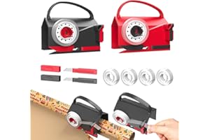 Quuylin Coupe Papier Cadeau, 2 Rouleau, 2 lames et 4 rubans adhésifs, Massicot Rouleau de Papier Cadeau de Noël, Massicot Remplaçable, Pour le Papier Cadeau, Noël, Emballage Cadeau