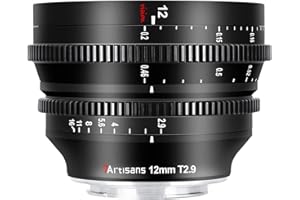 7Artisans 12 mm T2.9 duża przysłona APS-C Ultra szerokokątny obiektyw kinowy, ręczna stała ostrość, niskie zniekształcenia, obiektyw kinowy kompatybilny z Sony E-Mount A6500A9 NEX 3 NEX 3N NEX 5R