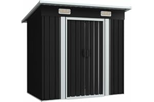 Homgoday Cobertizo de Almacenaje para Jardín Antracita Caseta Casetilla de Almacenamiento para Patio Exterior Cabaña de Gris Antracita