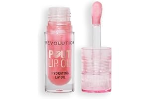 REVOLUTION BEAUTY LONDON Revolution, Pout Lip Oil, Nourishing Tinted Lip Oil, High Shine, Non-Sticky Finish, Vegan & Cruelty-Free, Glam Pink Shimmer, 4ml
