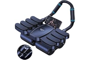 Kensbro Automatic Rebound Abdominal Roller, 4-Wheel Ab Trainer with Elbow Support, 2-in-1 Core Trainer, Black