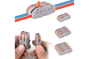 MAKERFIRE 50Pcs Compact Wire Connectors, DIY Lever Nut Assortment Conductor Connector One-to-one Quick Terminal Block Wire Push Cable Connector PCT-221