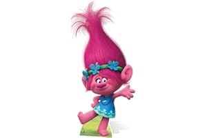 STAR CUTOUTS SC4010 Princess Poppy Trolls Party Cardboard Cutout Height 94cm Width 50cm, Star, Multicolour, Regular