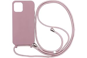 Ququcheng Kompatibel mit iPhone 13 Mini(5.4") Hülle,Handykette Hülle Silikon Seil Necklace Handyhülle mit Kordel Tasche TPU Bumper Schutzhülle für iPhone 13 Mini(5.4")-Rosa Gold