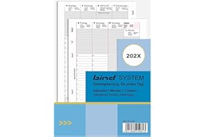 bind Kalendarz 2025 DIN A5, wkładka do kalendarza, terminarz, terminarz dzienny, 1 tydzień / 2 strony B250825