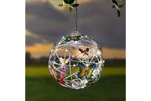 SHXIUMINY Solar Garden Light Decoration Hanging Butterfly Ball, Garden Solar Lights Outdoor Decoration, Ornamental Solar Lights Outdoor Garden Waterproof, Solar Powered Lantern for Yard Garden Pathway Balcony