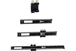 VICHSAMWY 3PCS Black Metal Woodworking Ruler, Adjustable 6/8/12 Inch Precision Pocket Slide Ruler,Inch and Metric Measuring Ruler for Woodworker (Black)