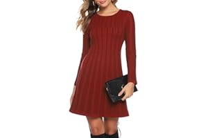 Gyabnw Damska sukienka z dzianiny z golfem, elegancka sukienka zimowa, modna sukienka midi, na czas wolny, koktajl