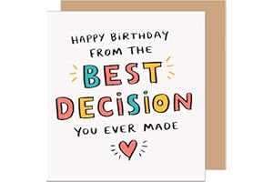 Edition Seidel Kwadratowa kartka urodzinowa premium z kopertą. Kartka z życzeniami Happy Birthday, billet, kartka dla mężczyzny, żony, przyjaciółki, cytat retro (GQ372 SW025)